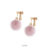 ピンク | スウィングファーボールイヤリング  | LUPIS