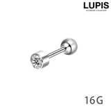 【16G】クリアストーンストレートバーベルボディピアス | LUPIS | 詳細画像1 