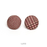 ブラウン | 千鳥柄ボタンピアス | LUPIS