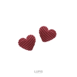 ボルドー | ハートコーデュロイピアス | LUPIS