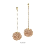 ベージュ | プードルポンポンチェーンピアス | LUPIS