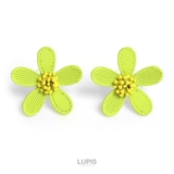 グリーン | マットカラーフラワーピアス | LUPIS