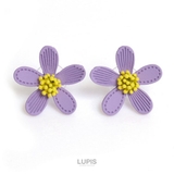 パープル | マットカラーフラワーピアス | LUPIS