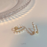 パール×ストーンダブルラインピアス【S925ポスト】 | LUPIS | 詳細画像4