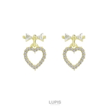 リボン×ハートキラキラピアス【S925ポスト】 | LUPIS | 詳細画像2 