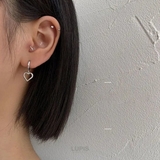 アシンメトリーメタルハートフープピアス | LUPIS | 詳細画像3 