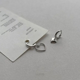 アシンメトリーメタルハートフープピアス | LUPIS | 詳細画像4 