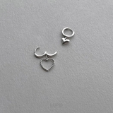 アシンメトリーメタルハートフープピアス | LUPIS | 詳細画像5 