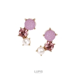 パープル | ミラーボールビジューパールピアス | LUPIS