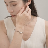 【金属アレルギー対応 316L】ウェーブラインステンレスバングルブレスレット | LUPIS | 詳細画像3
