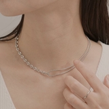 アシンメトリーマンテルステンレスネックレス | LUPIS | 詳細画像1 