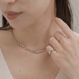 アシンメトリーマンテルステンレスネックレス | LUPIS | 詳細画像3 