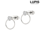 ストーン×シルバーサークルフレームチタンピアス  | LUPIS | 詳細画像1 