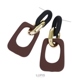 ブラウン | マット×メタルBIGチェーンピアス | LUPIS