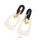 ホワイト | マット×メタルBIGチェーンピアス | LUPIS