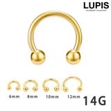 【14G】ゴールドシンプルサーキュラーバーベルボディピアス | LUPIS | 詳細画像1 