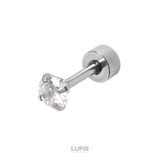 シルバー | ジュエル×ダンベルストレートバーベルボディピアス  | LUPIS