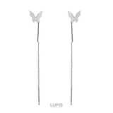 シルバー | バタフライチェーンアメリカンピアス | LUPIS