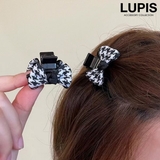 ≪1個入り≫千鳥柄リボンミニヘアクリップ | LUPIS | 詳細画像1 