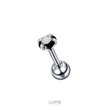 ブラック | 【16G】カラーストーンストレートバーベルボディピアス | LUPIS