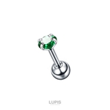グリーン | 【16G】カラーストーンストレートバーベルボディピアス | LUPIS