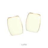 ホワイト | スクエアカーブプレートモダンピアス | LUPIS