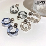 ヘキサゴン×メタルボールフープピアス | LUPIS | 詳細画像1 