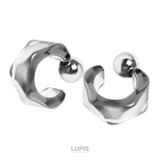 ブラック | ヘキサゴン×メタルボールフープピアス | LUPIS