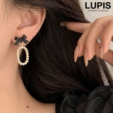 リボン×パールオーバルピアス | LUPIS | 詳細画像1