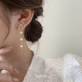 リボン×パールチェーンバックキャッチピアス【S925ポスト】 | LUPIS | 詳細画像3