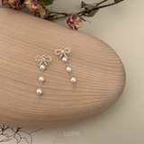 リボン×パールチェーンバックキャッチピアス【S925ポスト】 | LUPIS | 詳細画像4