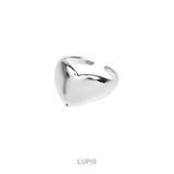 シルバー | メタルハートプレートリング | LUPIS