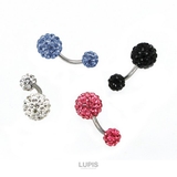 【14G】カラーパヴェバナナバーベルボディピアス へそピアス | LUPIS | 詳細画像2 