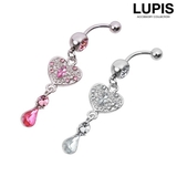 ハートティアドロップ＆ジュエルバナナバーベルボディピアス へそピアス | LUPIS | 詳細画像1 