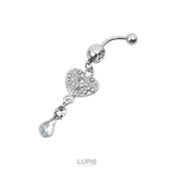 ハートティアドロップ＆ジュエルバナナバーベルボディピアス へそピアス | LUPIS | 詳細画像2 