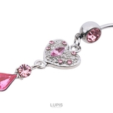 ハートティアドロップ＆ジュエルバナナバーベルボディピアス へそピアス | LUPIS | 詳細画像4 