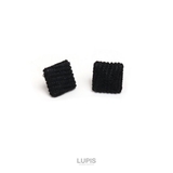 ブラック | スクエアコーデュロイピアス  | LUPIS