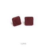 レッド | スクエアコーデュロイピアス  | LUPIS