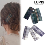 チェック柄スクエアパッチンヘアピン【ヘアアクセサリー】 | LUPIS | 詳細画像1 