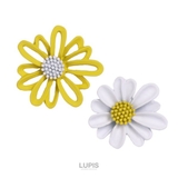 ホワイト×イエロー | バイカラーフラワーピアス【S925ポスト】 | LUPIS