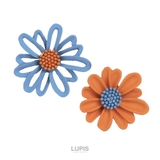オレンジ×ブルー | バイカラーフラワーピアス【S925ポスト】 | LUPIS