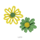 グリーン×イエロー | バイカラーフラワーピアス【S925ポスト】 | LUPIS