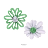 ホワイト×グリーン | バイカラーフラワーピアス【S925ポスト】 | LUPIS