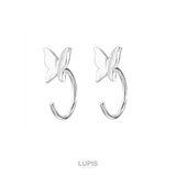 バタフライ | ワンポイントキャッチレスフープピアス | LUPIS