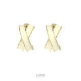 ホワイト | クロスリボンプチフープピアス【S925ポスト 小ぶり】 | LUPIS