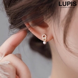 【S925ポスト】パールポイントツインリングピアス | LUPIS | 詳細画像1