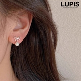 【S925ポスト】リボン×パールピアス | LUPIS | 詳細画像1