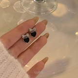 【S925ポスト】リボン×ハートモノトーンピアス | LUPIS | 詳細画像4 