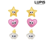 【S925ポスト】フェイスモチーフピアス | LUPIS | 詳細画像1