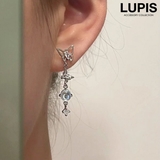 【S925ポスト】バタフライ×オーロラボールピアス | LUPIS | 詳細画像1